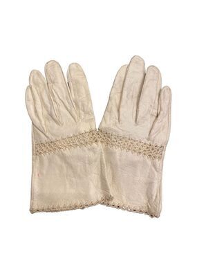 Vintage Women's Superb Leather Gloves White Size 7